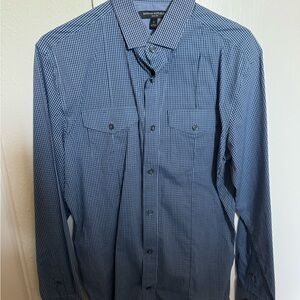 Banana Republic Men's Navy Gingham Shirt